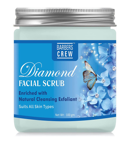 Barbers Crew Diamond Face Scrub Dead Skin Remover & Gently Exfoliate, Smoothens, 100 gm (pack of 2) free shipping