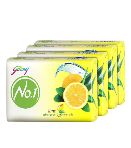 Godrej No.1 Lime & Aloe Vera Soap - Pack of 4 (150 g each) free shipping