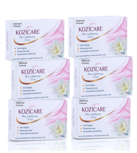 HealthVit Kozicare Skin Lightening Soap, 75 g (Pack of 6) free ship