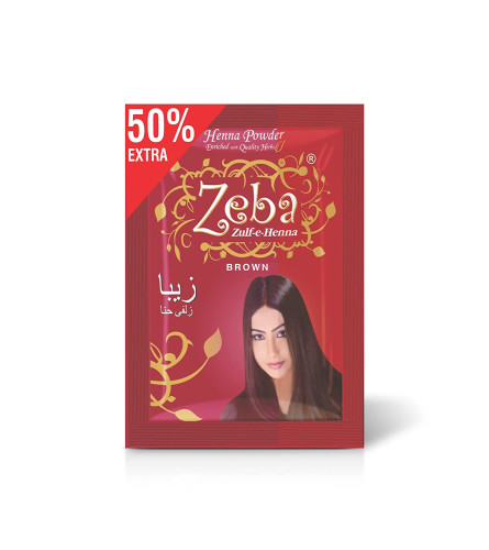 Zeba Henna Powder for Hair, Natural Brown Hair colour,. (Pack of 12, 30 gm Each) free shipping
