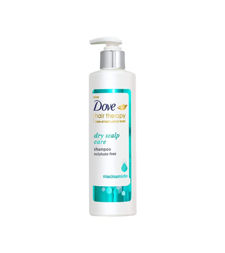 Dove Hair Therapy Dry Scalp Care Sulphate-Free Shampoo, No Parabens & Dyes, With Niacinamide to relieve scalp dryness for smooth hair, 380 ml