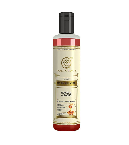 Khadi Natural Honey & Almond Hair Shampoo for Controlling Hair Fall |Natural Shampoo for Healthy & Shiny Hair |Suitable for All Hair Types, 210ml X 2 PACK