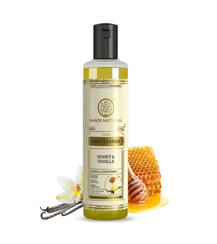 Khadi Natural Honey & Vanilla Hair Shampoo | Herbal Shampoo for Soft Hair | Shampoo for Hair Growth | Anti-Dandruff Shampoo | Suitable for All Hair Types | 210 ml X 2 PACK