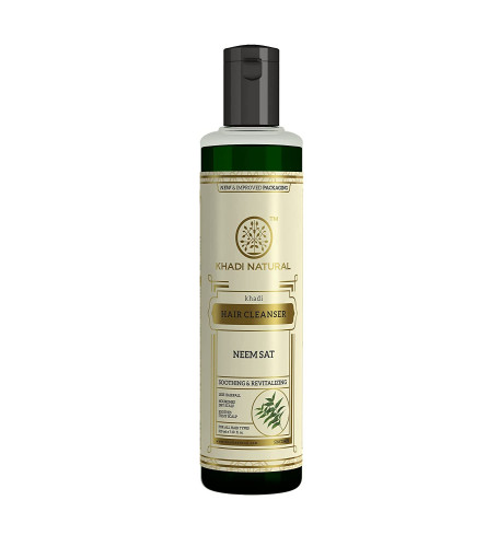 Khadi Natural Neem Sat Hair Shampoo for Thick & Strong Hair | Natural Hair Cleanser for Healthy Hair |Paraben & Sulphate-Free |Suitable for All Hair Types, 210ml X 2 PACK