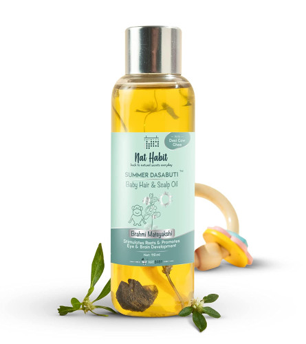 Nat Habit Summer Baby Scalp & Hair Oil with Brahmi Matsyakshi Dasabuti