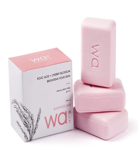 Wa - Secrets Of Japan | Skin Brightening Soap | Kojic Acid, Cherry Blossom, 75 G X Pack Of 3  (free shipping)