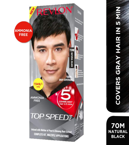 Revlon Top Speed Hair Color Man, Natural Black 70, (100 gm) Pack of 2