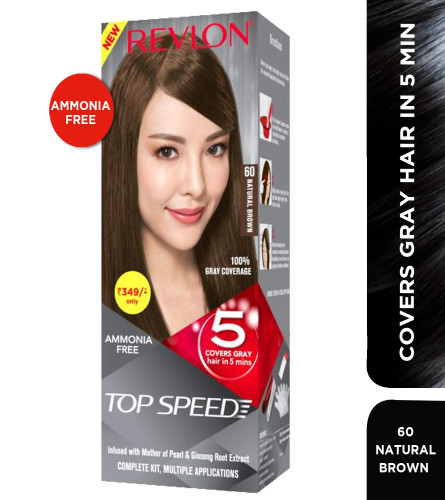 Revlon Top Speed Hair Color Wolman, Natural Brown 60, (100 gm) Pack of 2