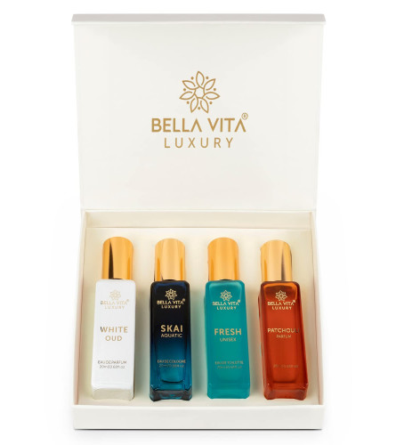Bella Vita Luxury Unisex Eau De Perfume Gift Set 20 ml (Pack of 4) Fs