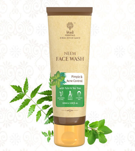 Khadi Essentials Herbal Neem Face Wash For Acne & Pimples, 100 ml | pack of 2 (free ship)