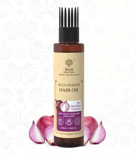Khadi Essentials Ayurvedic Red Onion & Black Seed Hair Nourishment Oil, 120 ml | pack of 2 | free ship