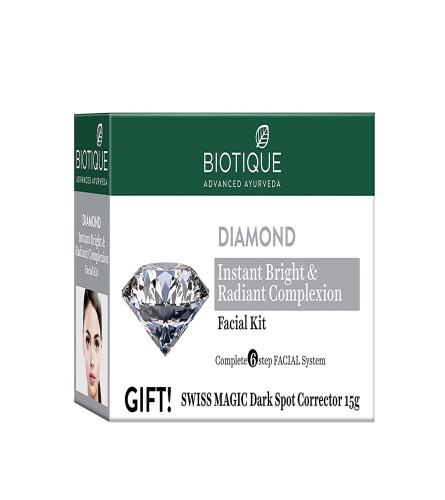 Biotique Diamond Instant Bright & Radiant Complexion Facial Kit, 65 g | free shipping
