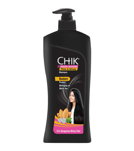 Chik Protein Solution Thick And Glossy Shampoo, With The Goodness Of Badam Protein, Bhringraj Oil And Black Tea, For Gorgeous Shiny Hair (650 ml) free shipping