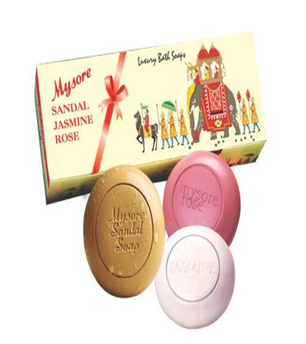 Mysore Sandal, Jasmine And Rose Soap, 150 g (Pack Of 3)