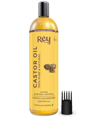 Rey Naturals Cold Pressed Castor Oil, 200 ml | free shipping