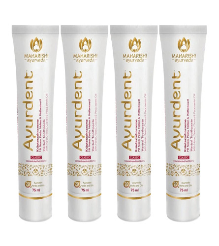 Maharishi Ayurveda Ayurdent Classic Herbal Toothpaste - All Natural | 75 ML (Classic, Pack of 4) free shipping