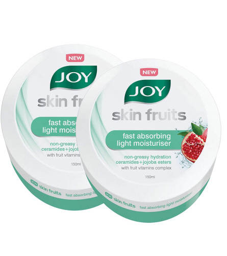 Joy Skin Fruits Fast Absorbing Light Moisturizer Cream 150 ml (Pack of 2) Fs