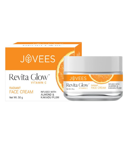 Jovees Herbal Vitamin C Face Cream Infused With Kakadu Plum & Almonds 50 g x 2 pack| free shipping