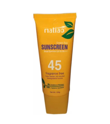Maliao Green Tea Water Resistant Sunscreen With SPF45 And PA +++ 100 g (pack of 2) free ship