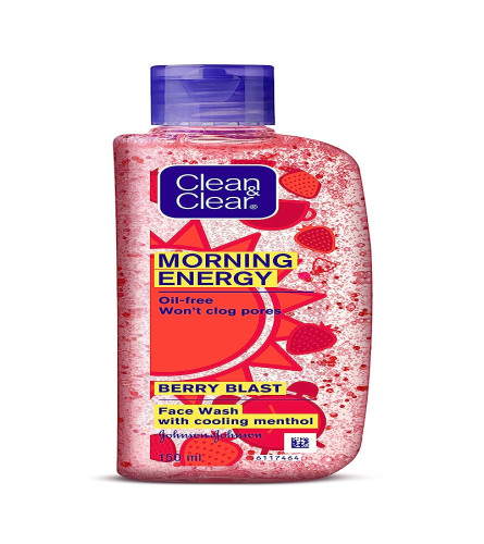 Clean & Clear Morning Energy Berry Blast Face Wash, Red, 150 ml (pack of 2) free shipping