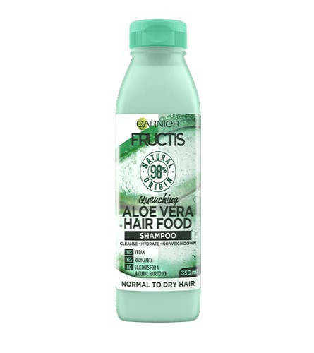 Garnier Fructis, Hydrating Shampoo For Normal to Dry Hair, Nourishing & Increases Shine, Aloe Vera Hair Food, 350 ml | free shipping