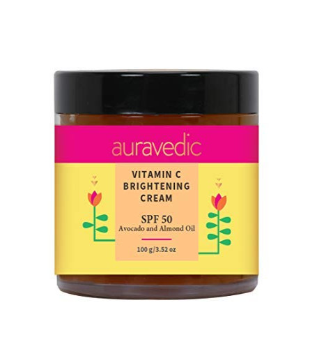Auravedic Skin Brightening Face Cream With Vitamin C Avocado & Almond Oil, 100 gm  | free shipping