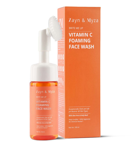 Zayn & Myza Vitamin C Foaming Face Wash, Brightens Skin, All Skin Types - 100 ml x 2 |free shipping