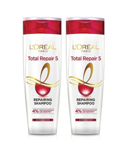 L'Oréal Paris Shampoo, For Damaged and Weak Hair, With Pro-Keratin + Ceramide, Total Repair 5, 340 ml x 2 pack