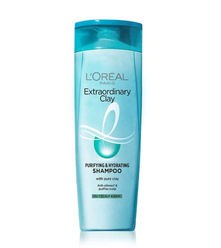L'Oreal Paris Purifying and Hydrating Shampoo, Rebalancing & Hydrating, For Oily Roots & Dry Ends, Extraordinary Clay,  340 ml
