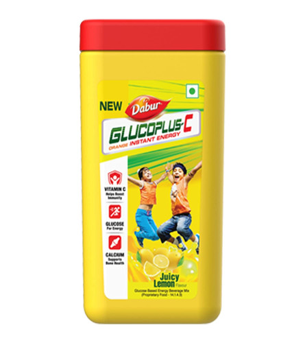 Dabur GlucoPlus-C Instant Energy Glucose Juicy & Tasty Lemon Flavour - 400g Jar
