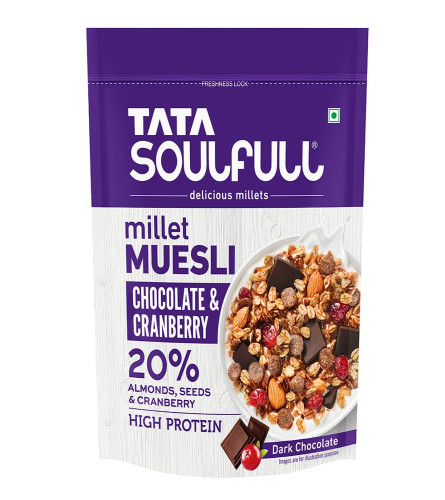 Tata Soulfull Chocolate and Cranberry Millet Muesli 500 gm (Fs)