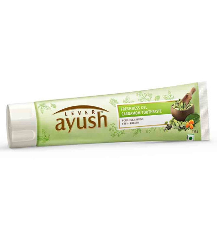 Lever Ayush Ayurveda Freshness Gel Cardamom Toothpaste 150 gm | pack of 3 | free shipping