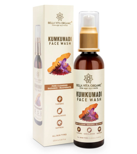 Bella Vita Organic Kumkumadi Face Wash, 100 ml with Kumkumadi Oil, Turmeric | pack of 2