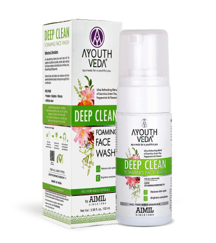 AYOUTHVEDA Deep Clean Foaming Face Wash, 100 ml | pack of 2 | free shipping