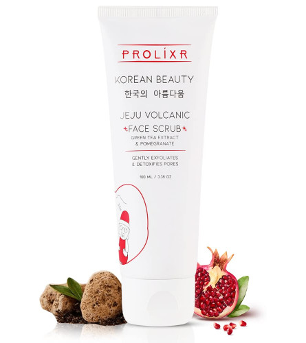 Prolixr's Jeju Volcanic Scrub, Exfoliate Scrub For Face, For Skin, 100 gm | pack of 2 | free shipping
