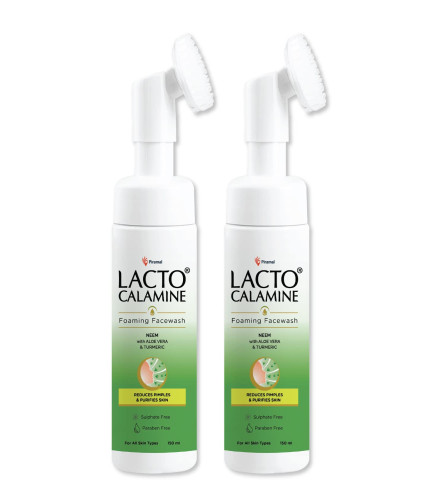 Lacto Calamine Neem Aloe Turmeric Foaming Face wash 150 ml (Pack of 2) Fs