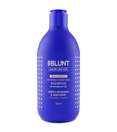 BBLUNT Intense Moisture Shampoo with Jojoba and Vitamin E for Dry & Frizzy Hair - 300 ml (Fs)