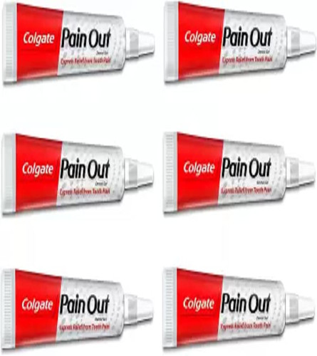 Colgate Pain Out Dental Gel - Express Relief from Tooth Pain Toothpaste, 10 gm (pack of 6) free ship