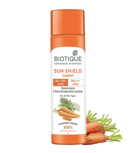 Biotique Bio Carrot Face & Body Sun Lotion Spf 40 120 ml (Pack of 2) Fs