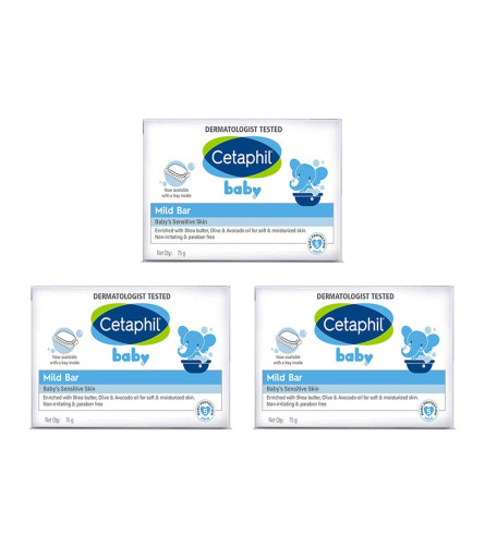 Cetaphil Baby Mild Bar for Face and Body 75gm Pack of 3 (free shipping)