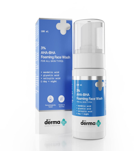 The Derma Co AHA-BHA Foaming Cleanser, 100 ml | pack of 2 | free shipping