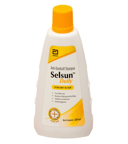 Abbott Selsun Daily Anti-Dandruff Shampoo for Dry Scalp 120 ml (Pack of 2) Fs