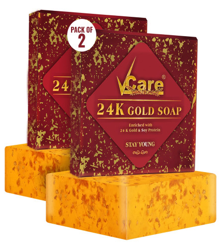VCare 24K Gold bath Soaps for Women & Men 125 gm (Pack of 2) Fs