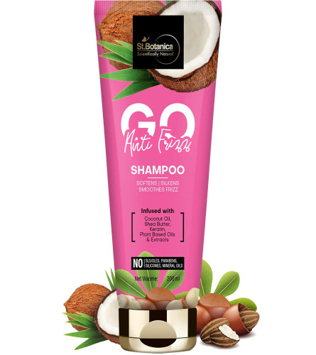 St.Botanica GO Anti-Frizz Hair Shampoo - With Coconut Oil, Shea Butter, Keratin 200 ml (Fs)