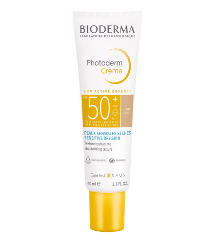 Bioderma Photoderm Creme Teinte Claire SPF 50+ Sunscreen Normal To Dry Sensitive Skin, 40 ml | free shipping