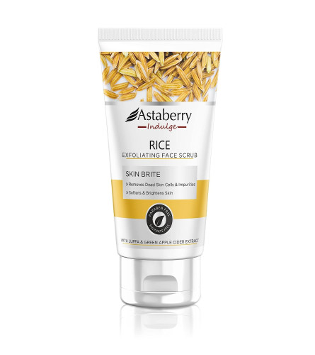 Astaberry Indulge Rice Exfoliating Face Scrub for Brite Skin 100g (Pack of 2) Fs