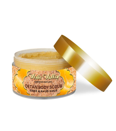 Vedic Valley Natural Detan Body Scrub with Ghee Khus Khus 250 gm (Fs)