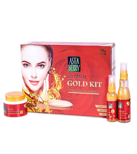 Astaberry Gold Facial Kit 6 Steps - Sparkling Skin Therapy Glow Shine For Women 570 ml  (Fs)