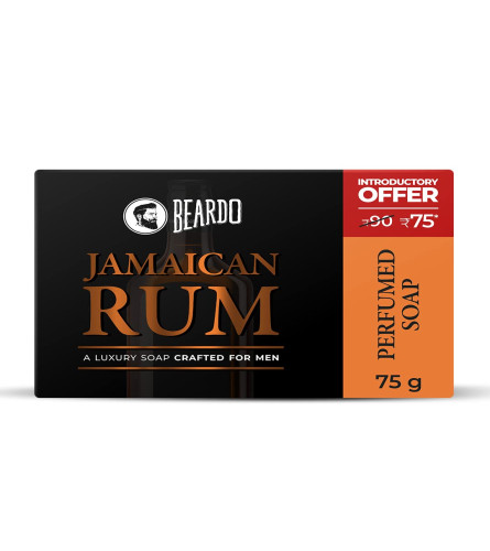 Beardo Jamaican Rum Perfumed Luxury Soap Crafted for Men 75g (Pack of 5) Fs