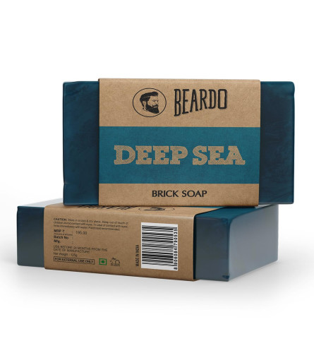 Beardo Deep Sea Brick Soap - 125 gm (Pack of 2) Fs